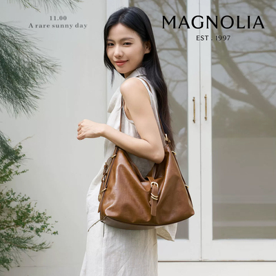 MAGNOLIA轻奢百搭棕色hobo包