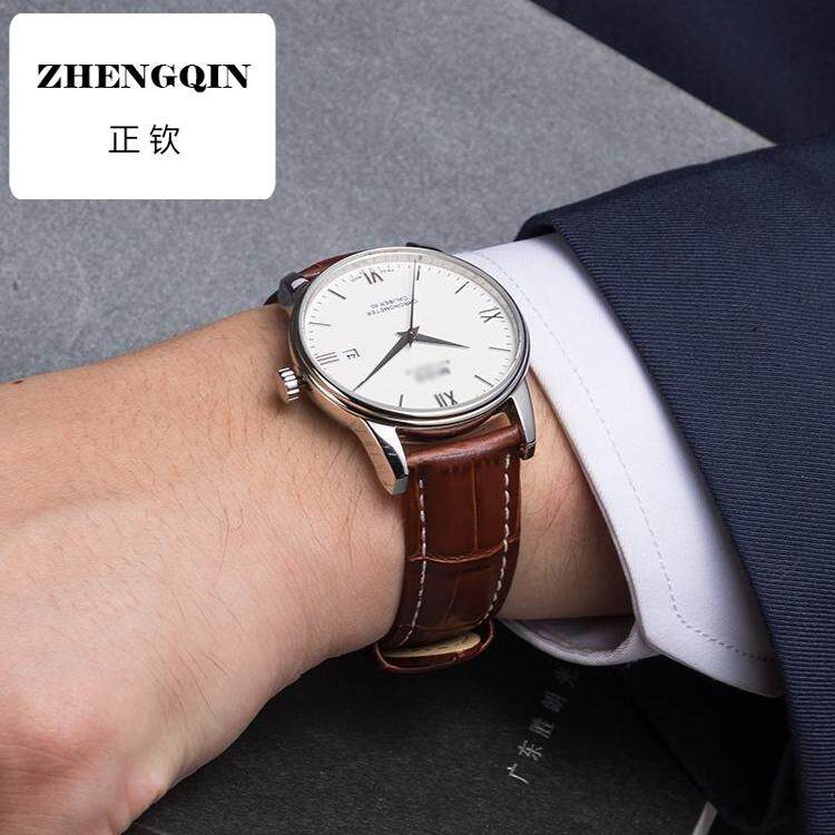 适用真皮手表带男女针扣蝴蝶扣牛皮带代用dw卡西欧天王浪琴ck表链