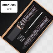 适用宝仕利代用dw手表带男女针扣黑 棕色真皮表带小牛皮通用表链