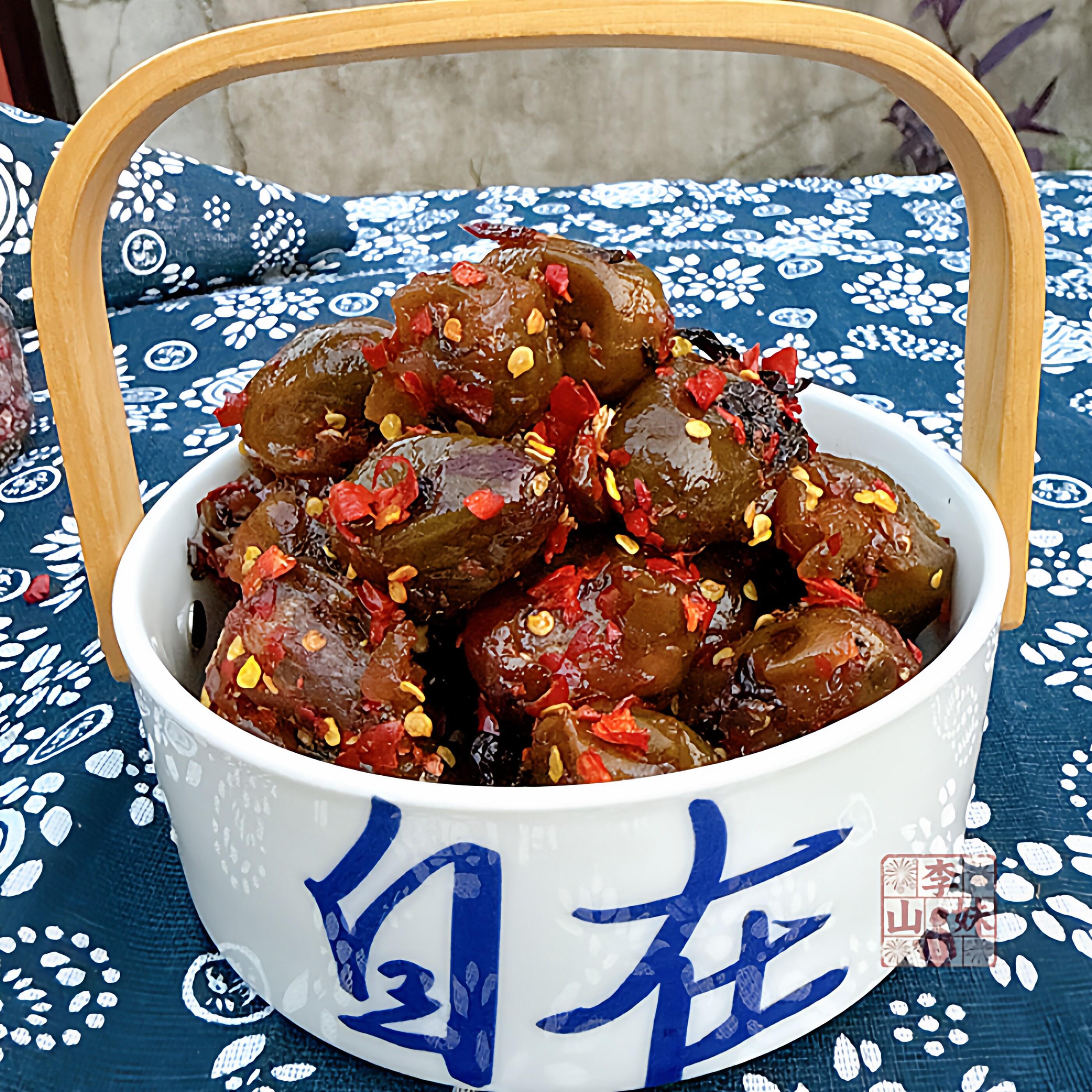 手打青酸枣粒湖南浏阳李山妹特产紫苏辣椒带皮带核南酸枣山枣开胃
