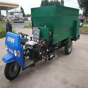西门塔尔牛撒料车价格饲养区柴油喂料车喀什转头灵活撒料车