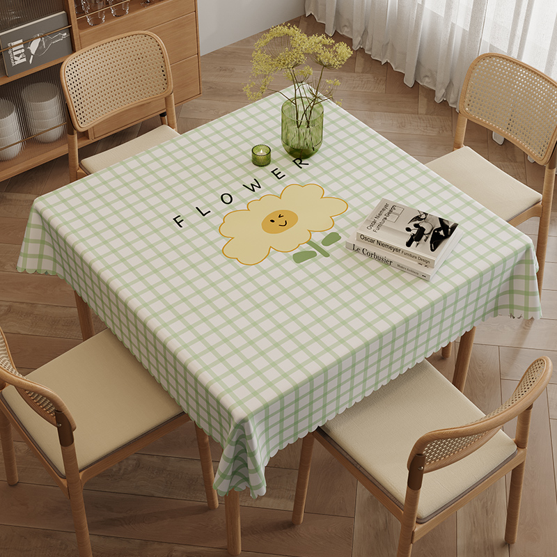 正方形桌布免洗防油防水家用餐y桌垫方桌桌布轻奢高级感小桌布清