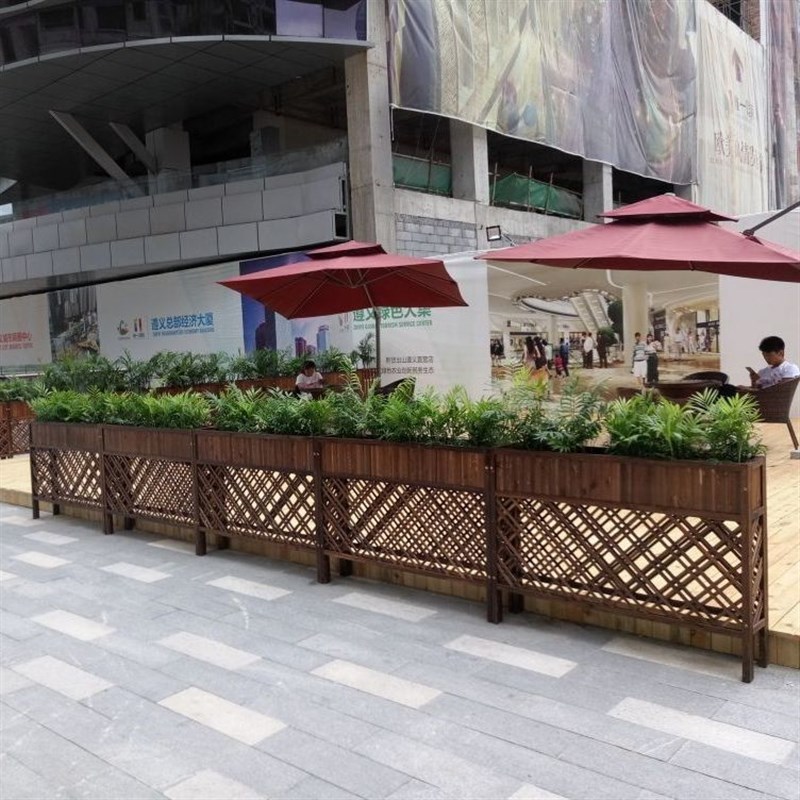 隔断花架户外花j槽防腐木碳化花箱餐厅栅栏围栏实木门口花园围栏