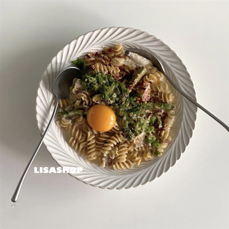 Lisashop日式家用窑变餐具花瓣陶瓷L碗实用创意盘子汤碗深盘