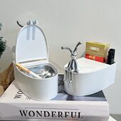 创意家用客厅壁挂卫生间式 防盅灰带盖烟飞马桶厕所烟灰缸轻奢礼物