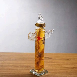 高硼硅玻璃华表2斤3斤5斤中华B柱人身瓶密封药酒瓶家用玻璃酒壶