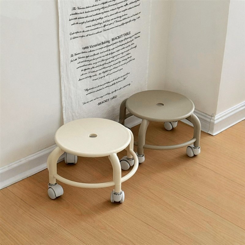 万向轮小凳子家用矮m凳滑轮移动凳子2025新款客厅小坐凳结实耐用