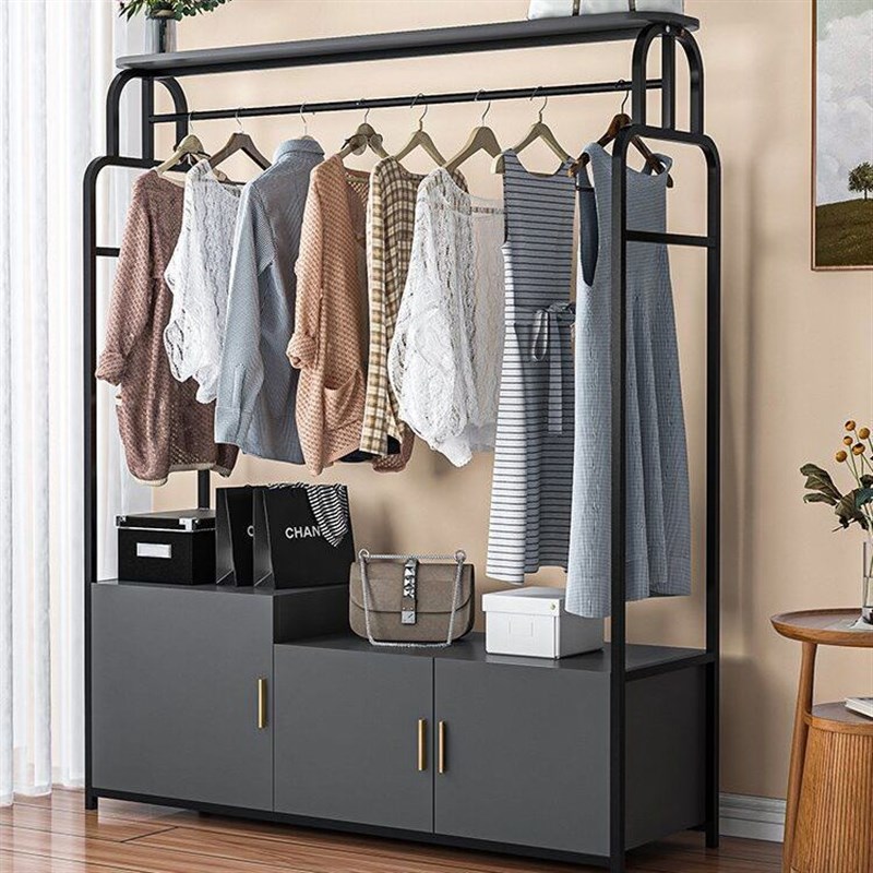 衣架落地b卧室2025新款网红挂衣架家用卧室落地收纳置物架房间衣