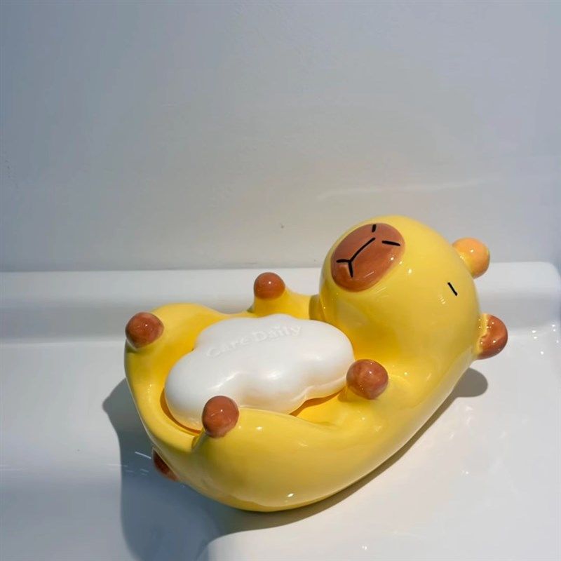 创意熊猫肥皂盒沥水香皂盒置物架卫C生间家用陶瓷可爱不积水皂碟,家装主材,置物架,淘宝优惠券,粉丝福利购,淘宝优惠卷