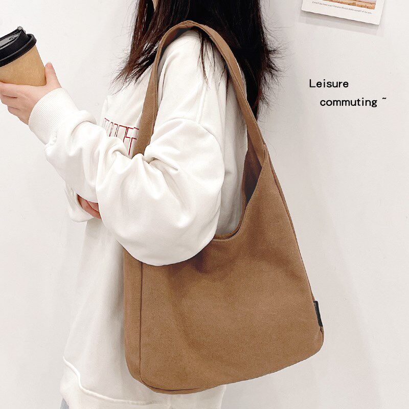 帆布包女大容量202p5新款韩系上班通勤手提布袋子学生松弛感单肩