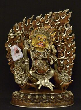 纯手工cm尼泊尔铜像32雕花铜密宗紫金刚鎏家居摆件手金
