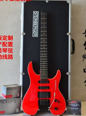 黄美无头黄吉他滚定制中驹金属摇格斯坦伯电吉他产双贯beyond摇家