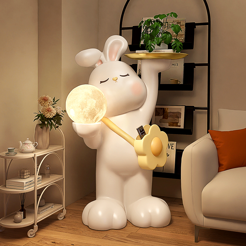 兔子创意落地摆件客厅沙发电视柜旁边大型L家居装饰品乔迁新居礼