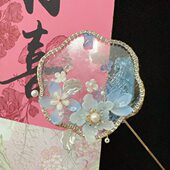 精致扇扇复古扇道具拍照水秀禾扇高级新娘新中式 团扇迷你结婚巴掌