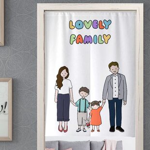 挂帘遮挡家用遮挡短免打孔帘半帘北欧帘厨房卫生间厕所门帘隔断帘