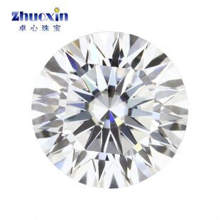 十六超白切裸石戒石合成心圆形莫桑石石十六工色箭面裸钻 D碳主硅
