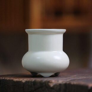 陶瓷杯香闻薰炉空熏隔高熏香仿宋式刘良佑家用丸香室内炉鬲火颈