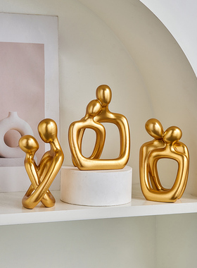 轻奢情侣艺术摆件玄关q客厅电视柜酒柜高档装饰搬新家乔迁新居礼