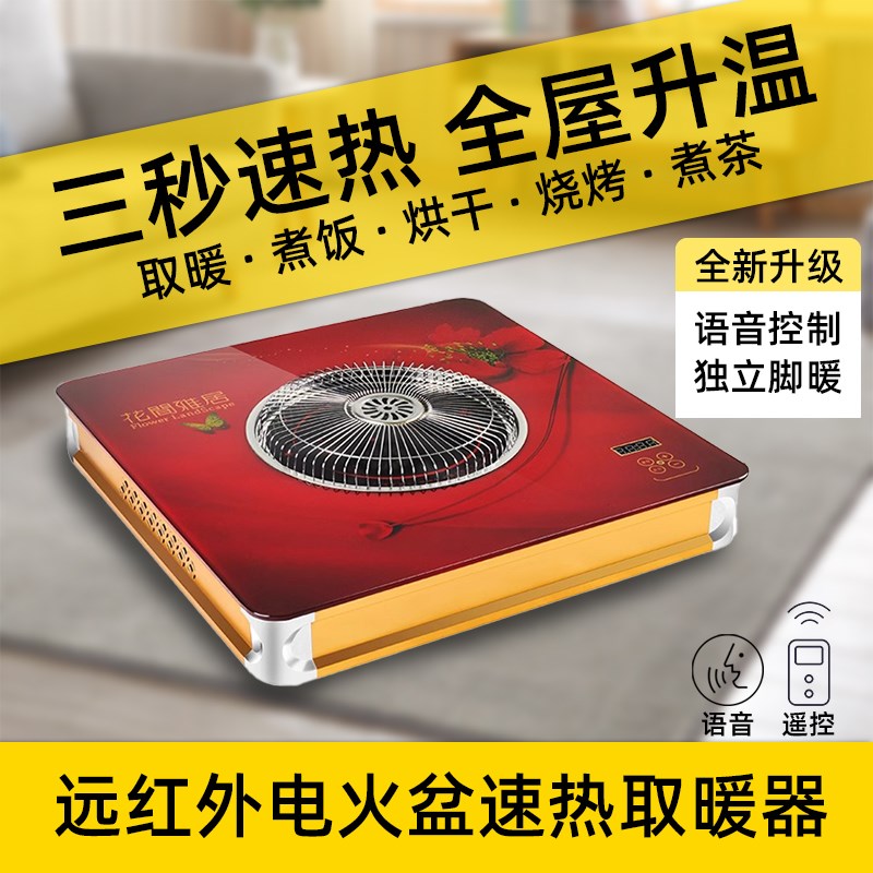 远红外电火盆取暖器家用节v能省电电暖器电烤火炉暖气冬季取暖神