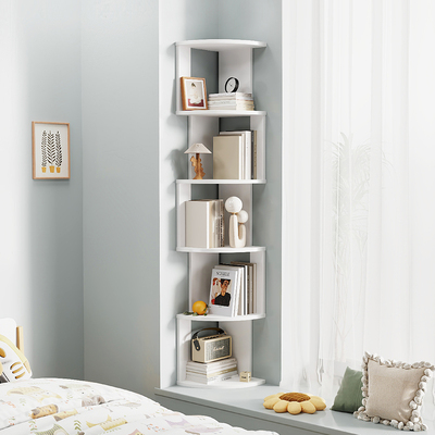 实木转角书柜拐角书架飘窗w柜北欧客厅卧室现代简约置物架落地