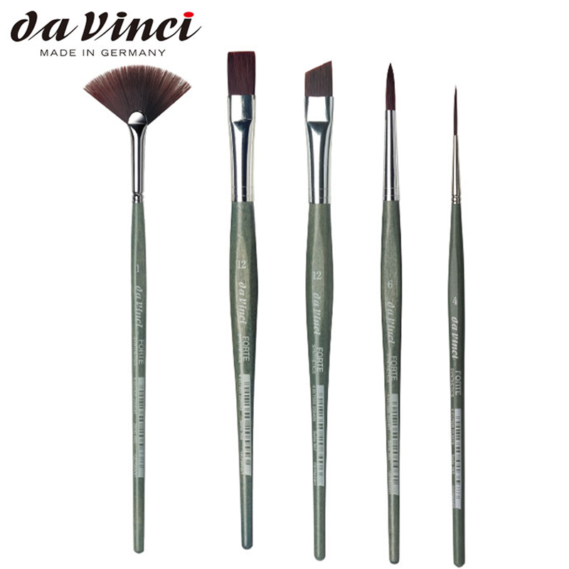 德国Da vinci达文西363纤维圆头勾线笔364平头水彩笔3Y67斜头扇形