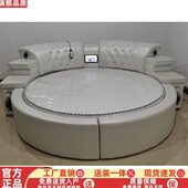 婚床公主床软床双人床欧式 按摩床音乐皮床时尚 多功能真皮床圆床体