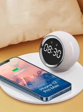 K快充手机触摸多功能WT无线充时钟贪睡闹铃15床头夜灯22闹钟桌面