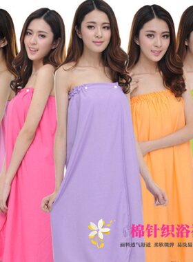 浴巾桑拿裹胸女浴袍汗美容院浴裙棉美容客服服汗蒸透气睡裙薄款抹