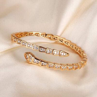 感冷淡风时尚竹骨手环满天星气质节手镯高级个性字母满钻节节高蛇