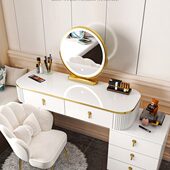 小户型高级网红床头柜主卧轻奢化妆桌一体新款 梳妆台卧室现代简约