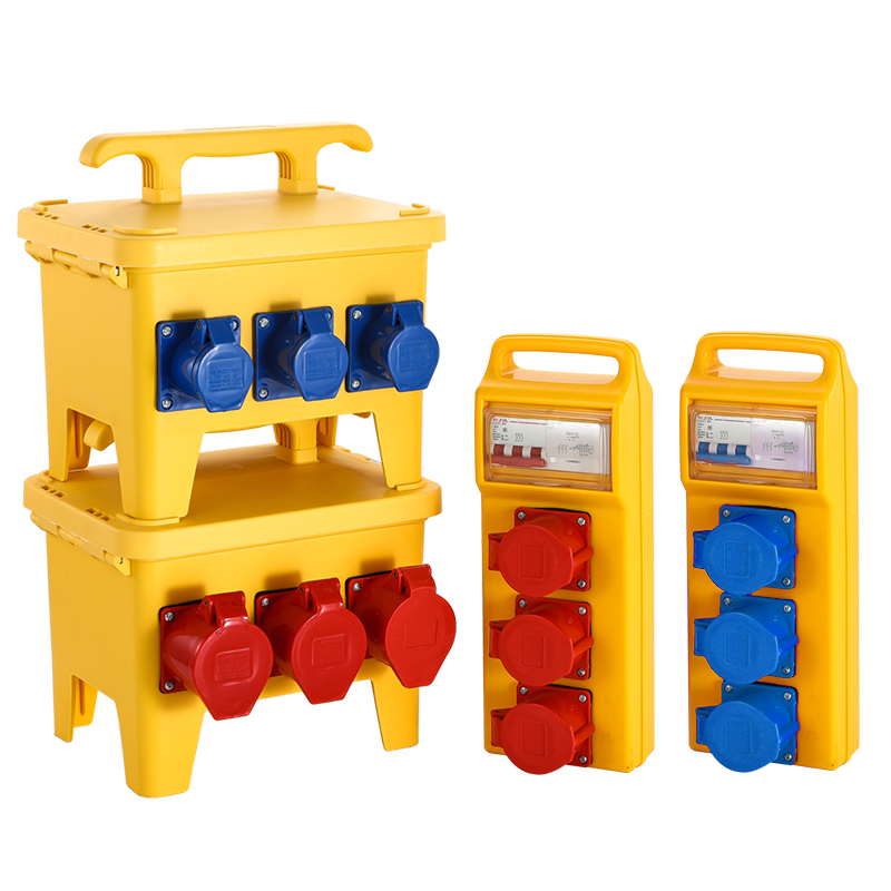 工地临时配电箱户外防水32a工业插座箱 临时工地手提式移动强电箱