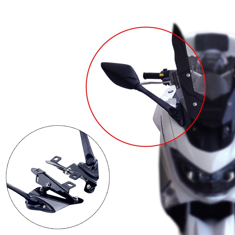 新款 雅马NMAX155摩托车改装后视镜前移猛士150后镜支架挡风升降