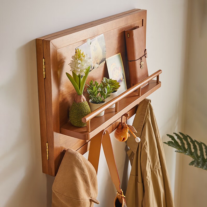 电表箱装饰画配电箱壁挂挂衣架创意置物架实木多功能门后墙上挂钩