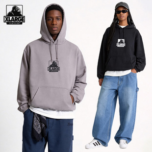 XLARGE美式重磅刺绣连帽卫衣男女2026年春季潮牌宽松百搭休闲上衣