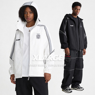 XLARGE连帽运动夹克2025秋冬新款街头风男女透气潮流宽松外套上衣