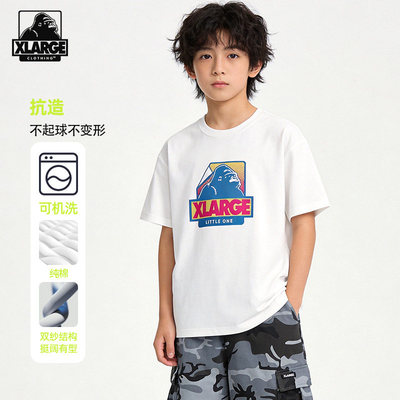 XLARGE纯棉圆领短袖中大童上衣