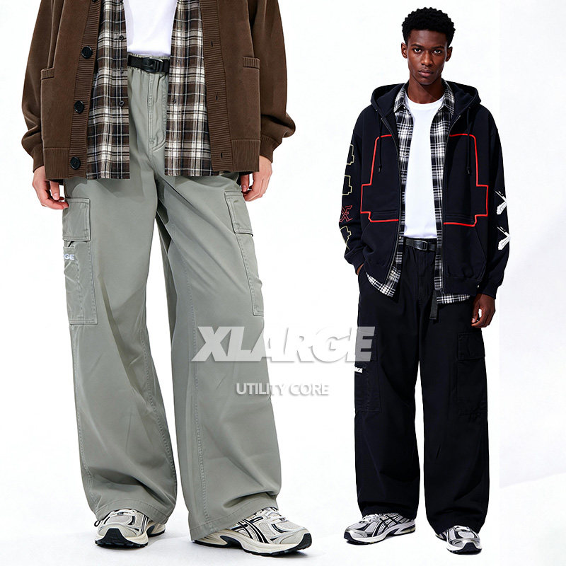 XLARGE水洗度假风工装裤男2025年新款秋冬款宽松潮流休闲长裤男款