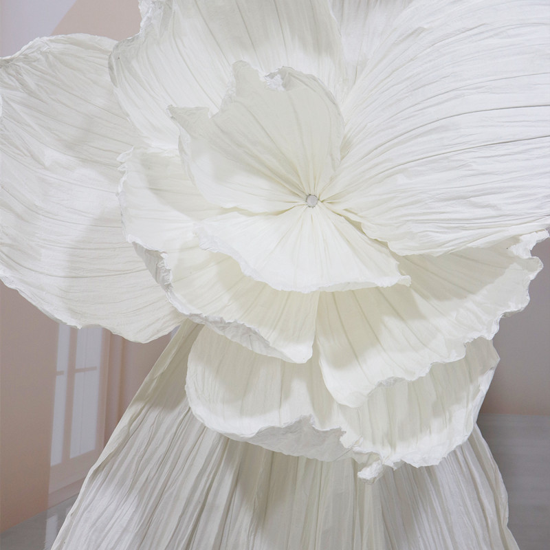 巨型手工白色纸花玫红色立体花婚庆舞台装饰道具美陈橱窗摄影用品