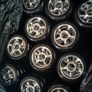 4寸铝芯PU轮100极限滑板速滑轮滑鞋电动三轮车轮子推车轮椅弹力