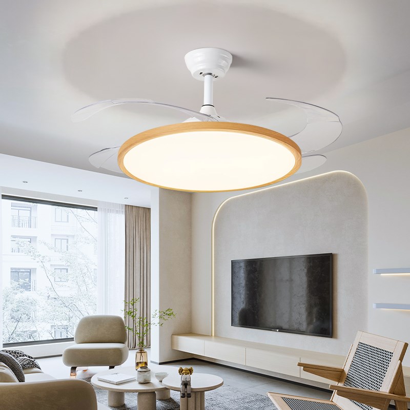 客厅风扇家用吊扇灯隐形风扇灯一体LED餐厅卧室简约现代带电吊灯
