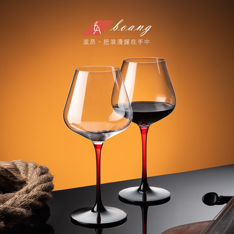轻奢风水晶红酒杯套装创意大号勃艮第高脚杯子醒酒器酒具葡萄酒杯