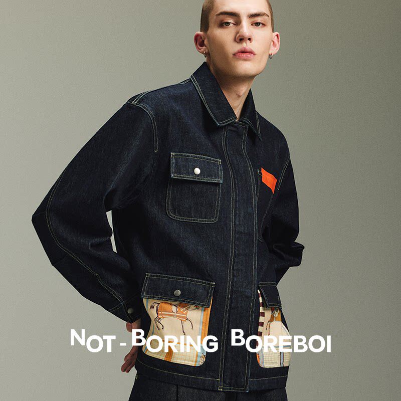 NB B丨意大利BERTO进口限定马年春季印花牛仔夹克 长绒棉宽松外套
