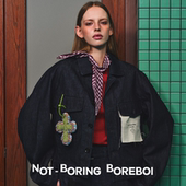 轮廓宽松短款 PRA 布 靛蓝丹宁牛仔司机夹克 DA同款 男女同款