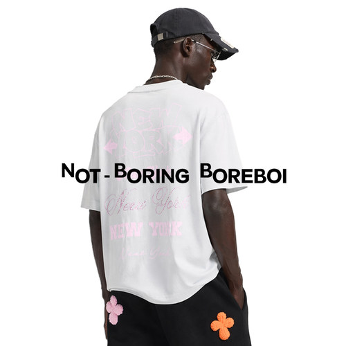 NBB丨纽约限定毛线绣片撞色logoT