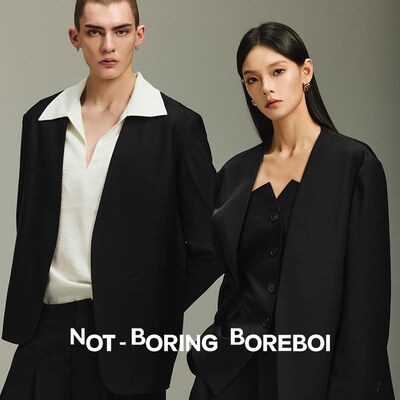 NB B丨澳洲进口70美利诺羊毛 0压感无领不规则西服春新款手工缝线