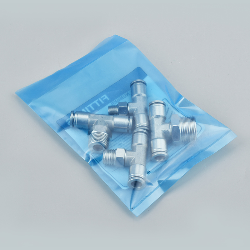 不锈钢304PB T型p螺纹快插三通气动 气管软管插入式快速接头耐腐