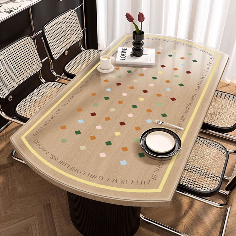 透明软玻璃餐桌垫椭n圆形桌面保护防烫台布免洗防水防油桌布可折