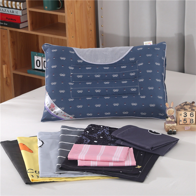 决明子学生枕头宿舍40*60cxm单人护颈枕双人一对装家用枕芯带枕套