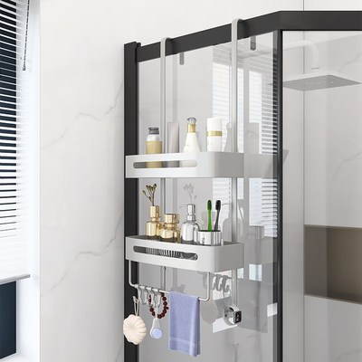 浴室置物架c淋浴房洗手间不锈钢冲凉房挂篮免打孔化妆室收纳层架