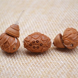 橄榄核雕莲花三通 橄榄胡单核单籽佛塔佛头DIY配饰 散珠禅意